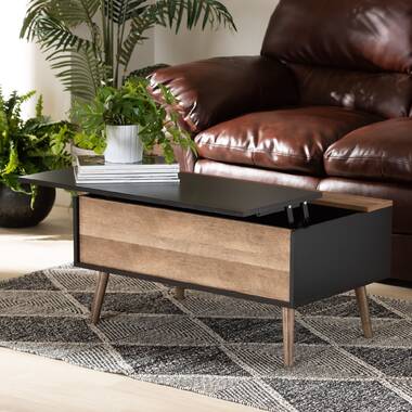 Leather lift deals top coffee table